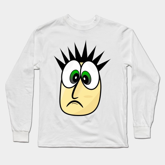 Disappointed Funny Face Cartoon Long Sleeve T-Shirt by AllFunnyFaces